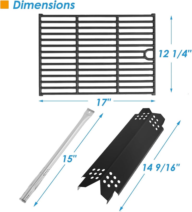 BBQration Grill Parts for Nexgrill 4 Burner 720-0925 720-0925P 720-0925PG, Cooking Grate, Heat Shield and Burner Kit for Nexgrill 720-0925P Replacement Parts for Nexgrill 4 Burner 720-0925 - Image 5